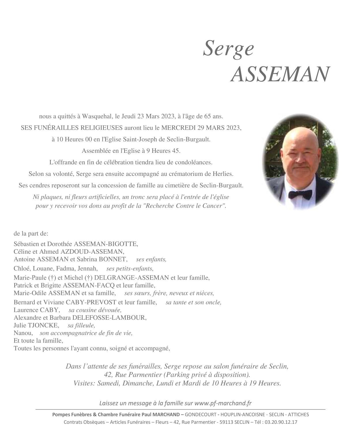 Image Pour voir le faire-part de Serge Cliquez-ici