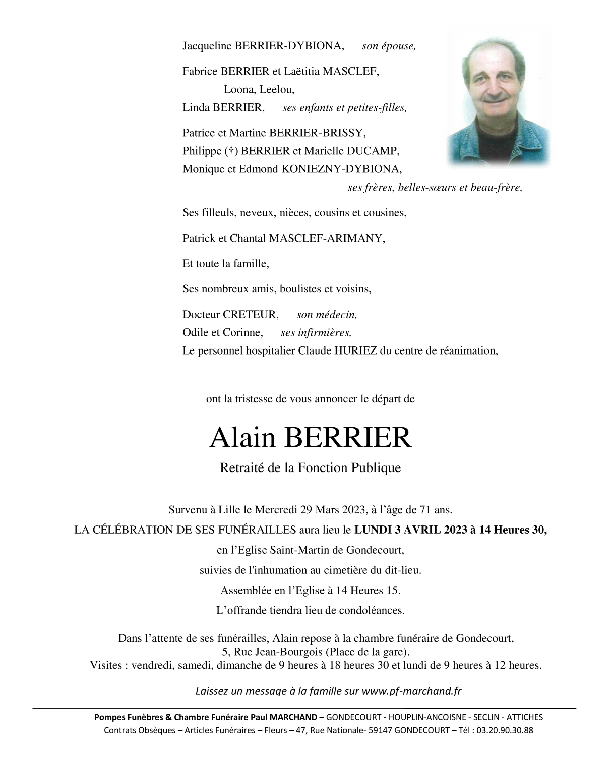 Image Pour voir le faire-part d' Alain Cliquez-ici