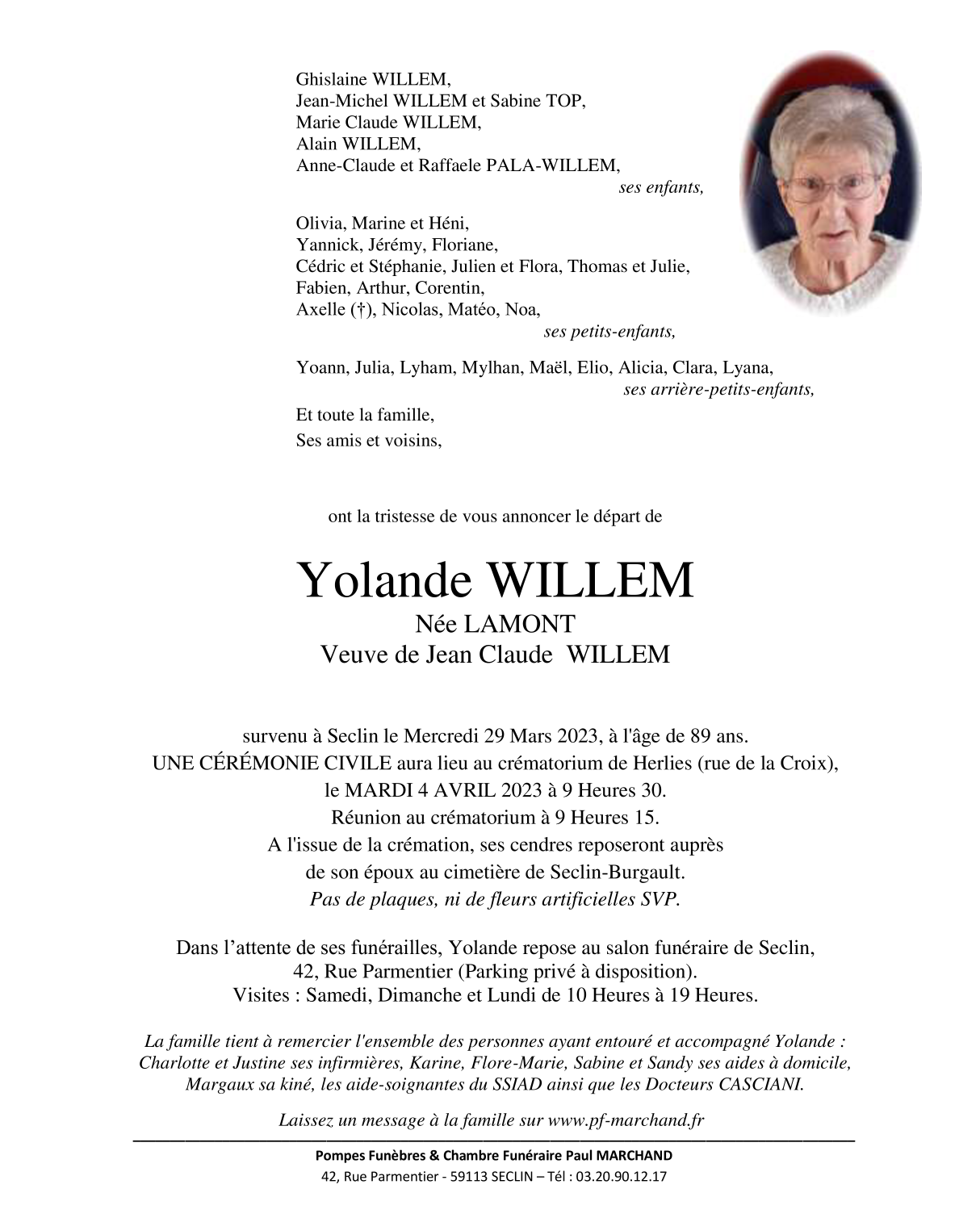 Image Pour voir le faire-part de Yolande Cliquez-ici
