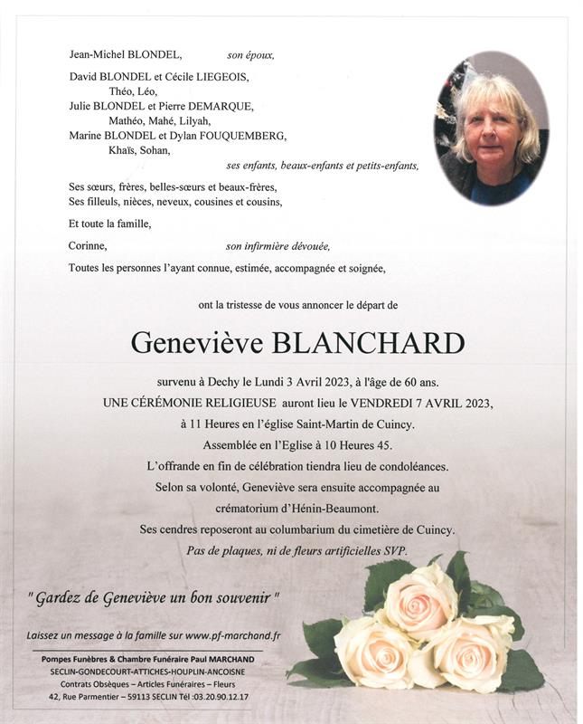 Image Pour voir le faire-part de Geneviève Cliquez-ici