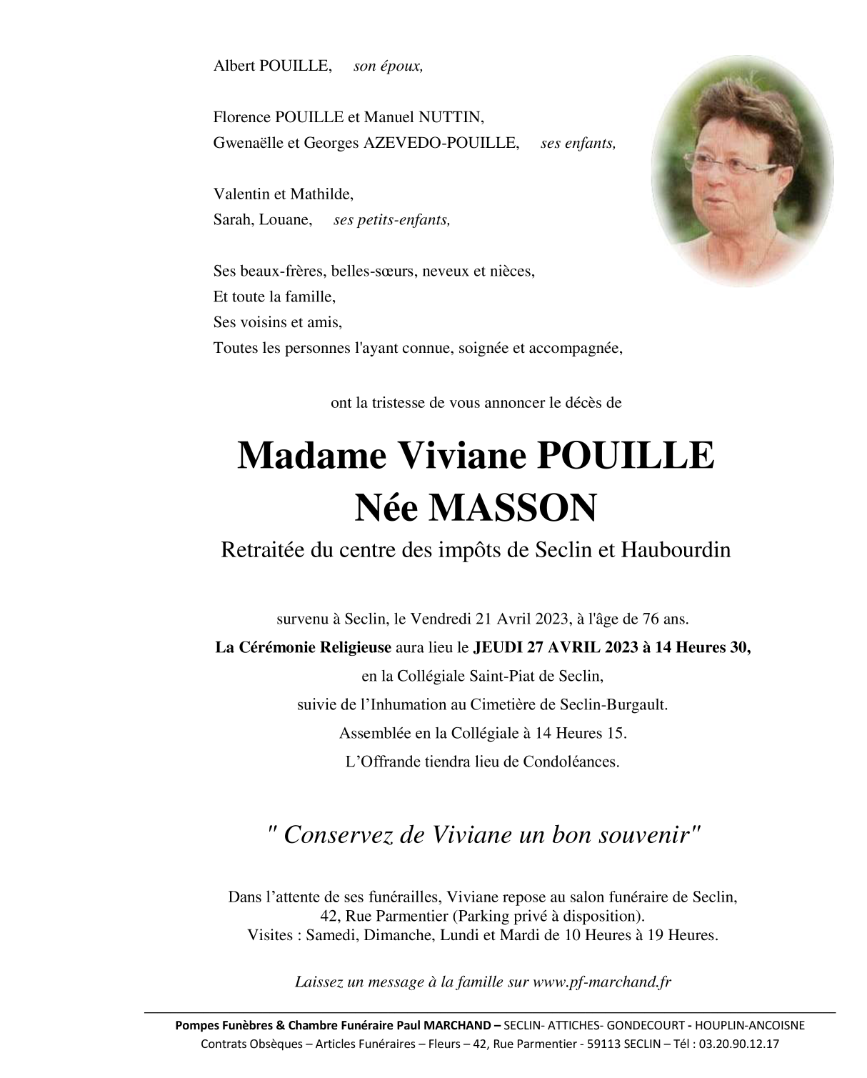 Image Pour voir le faire-part de Viviane Cliquez-ici