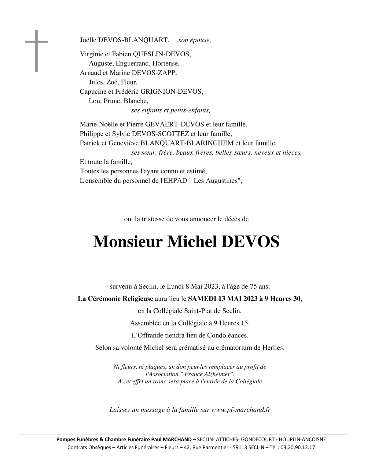 Image Pour voir le faire-part de Michel Cliquez-ici