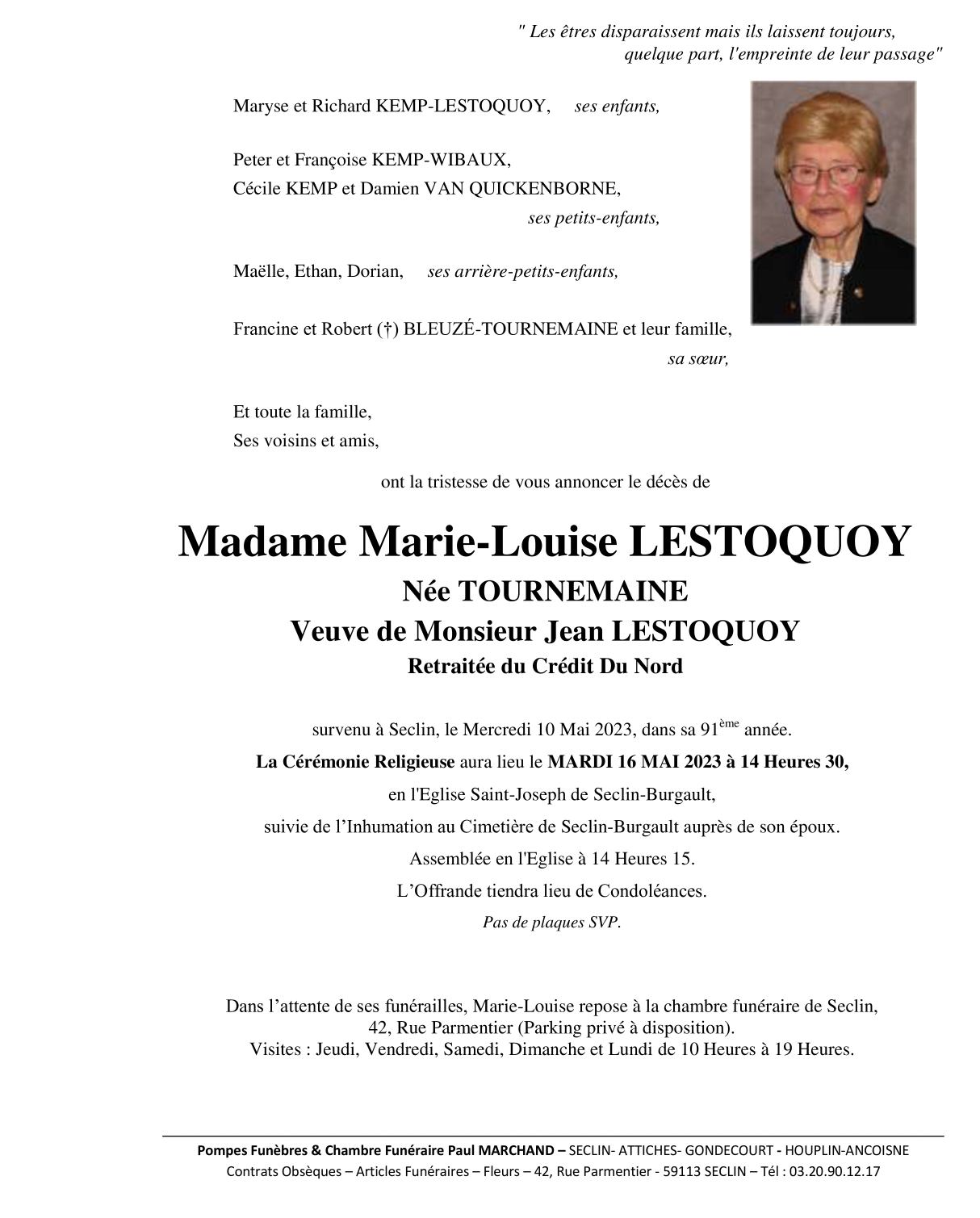 Image Pour voir le faire-part de Marie-Louise Cliquez-ici