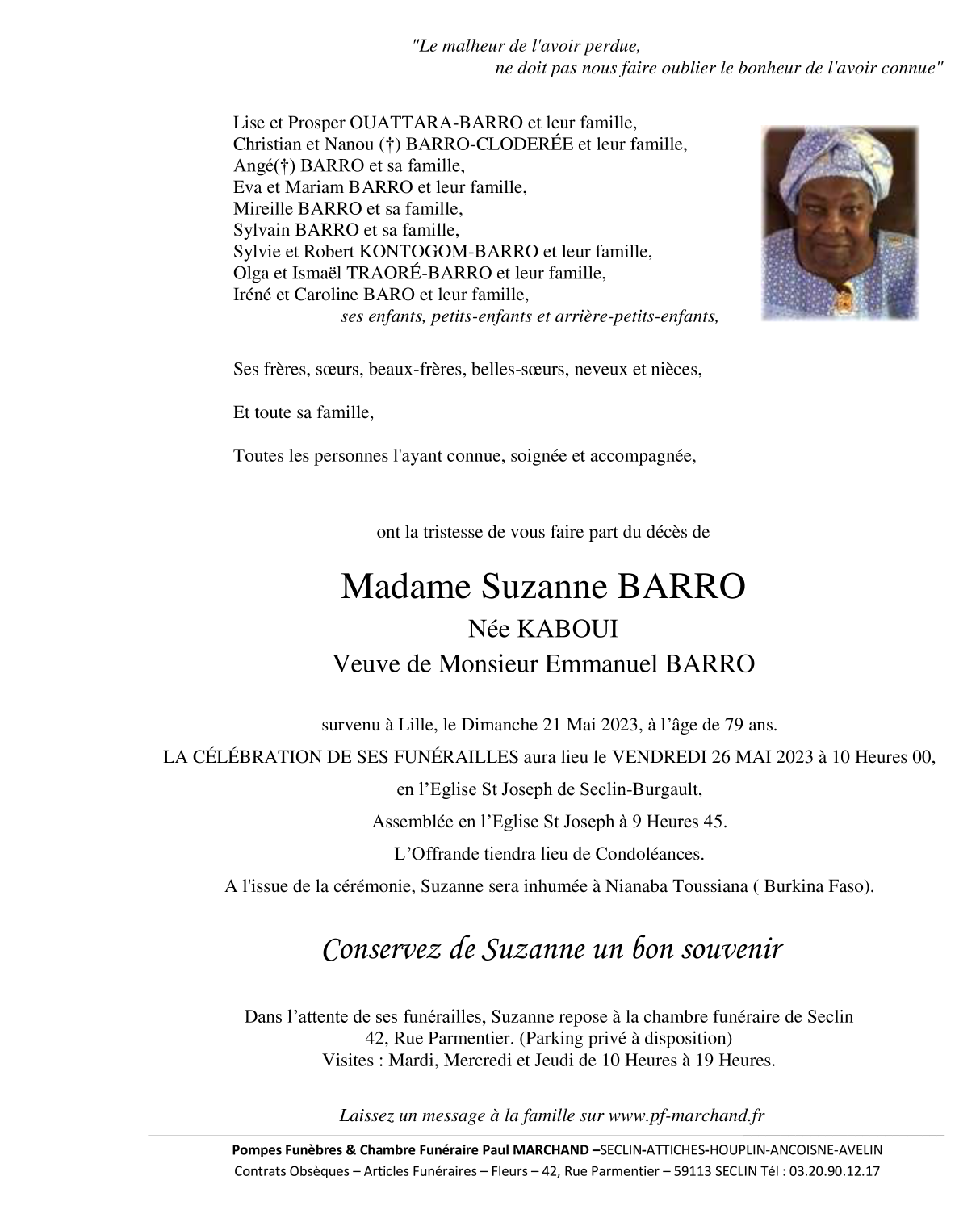 Image Pour voir le faire-part de Suzanne Cliquez-ici