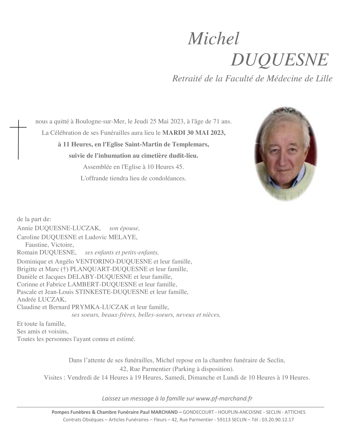 Image Pour voir le faire-part de Michel Cliquez-ici
