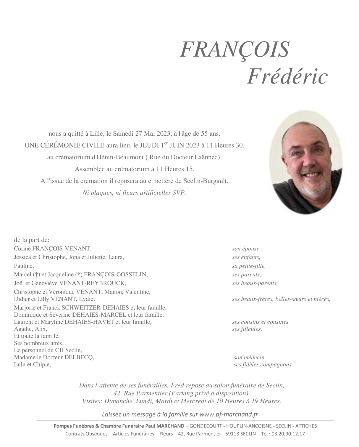 Image Pour voir le faire-part de Frédéric Cliquez-ici