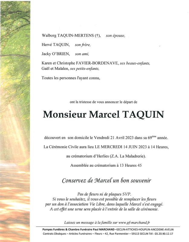 Image Pour voir le faire-part de Marcel Cliquez-ici