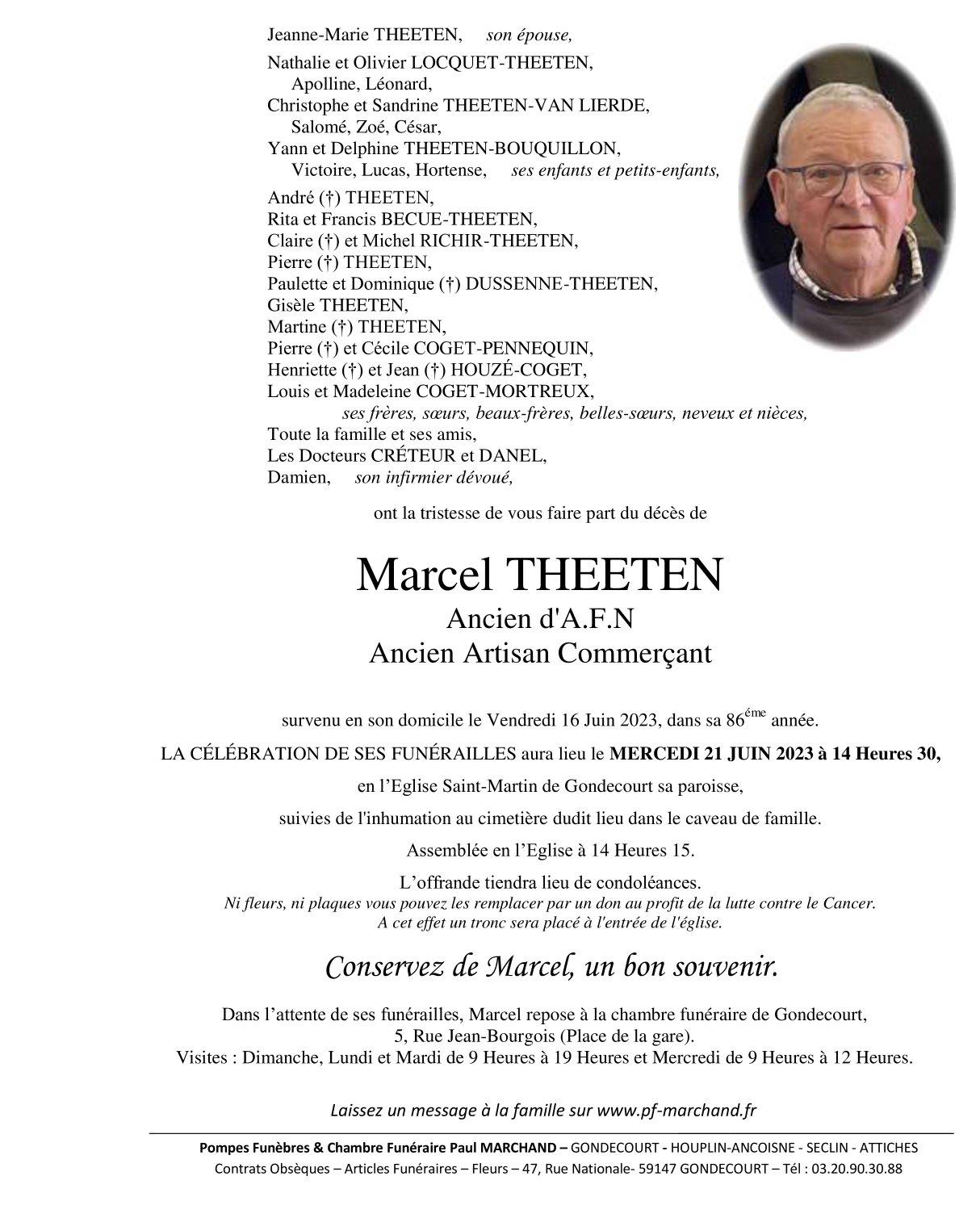 Image Pour voir le faire-part de Marcel Cliquez-ici