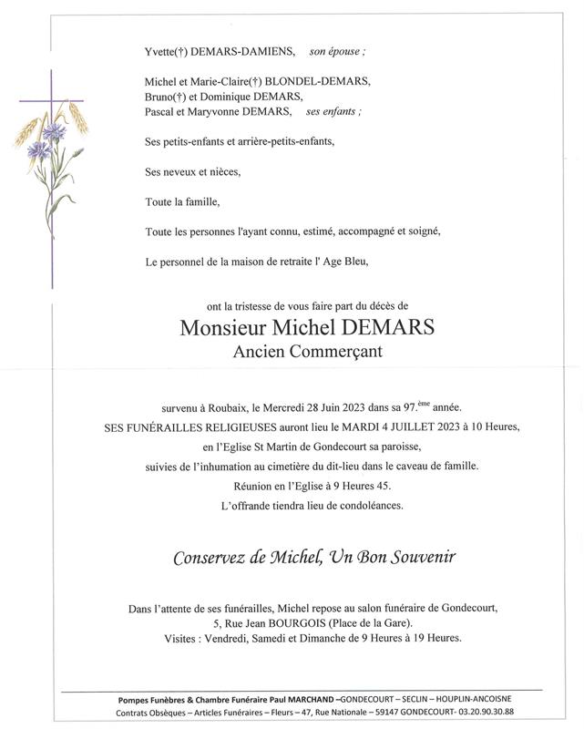 Image Pour voir le faire-part de Michel cliquer-ici.