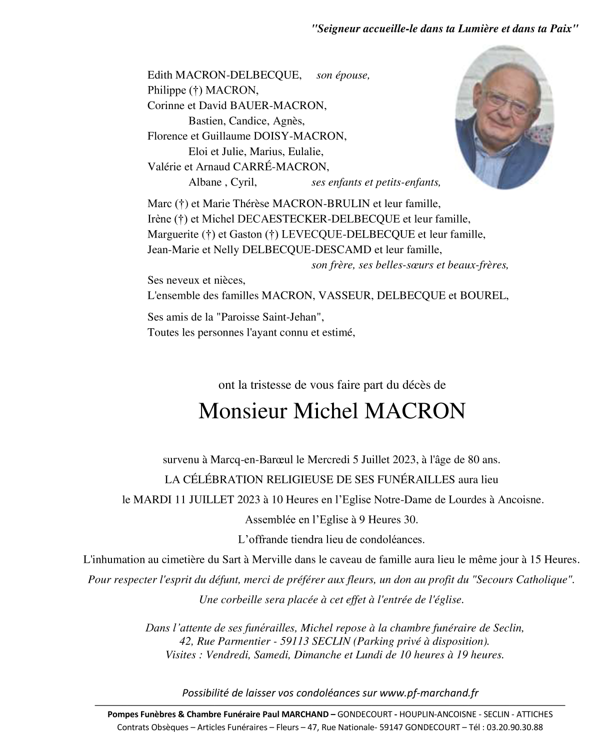 Image Pour voir le faire-part de Michel Cliquez-ici