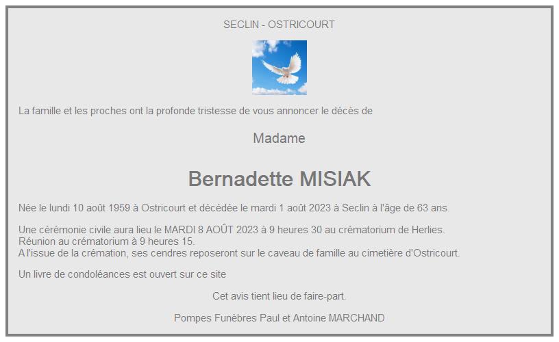 Image Pour voir le faire-part de Bernadette Cliquez-ici