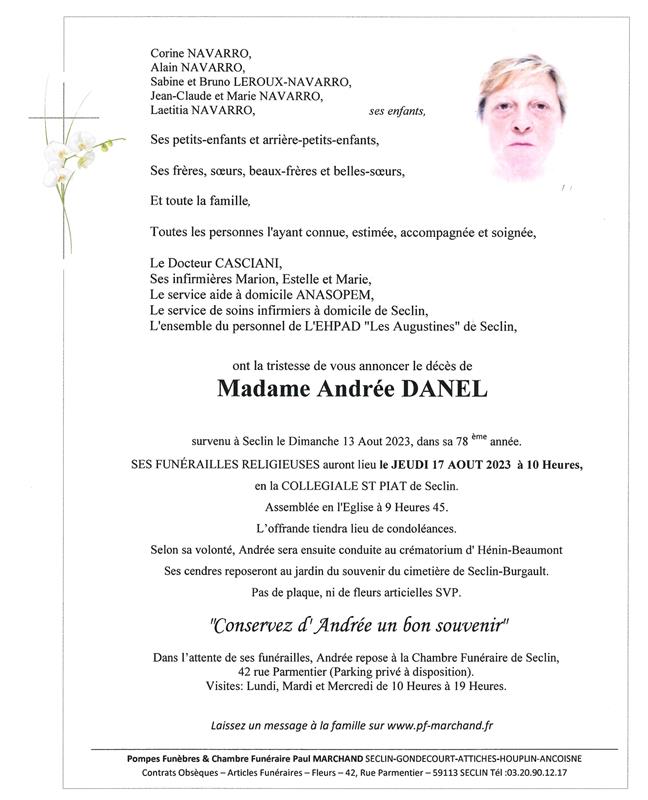 Image Pour voir le faire-part d' Andrée Cliquez-ici