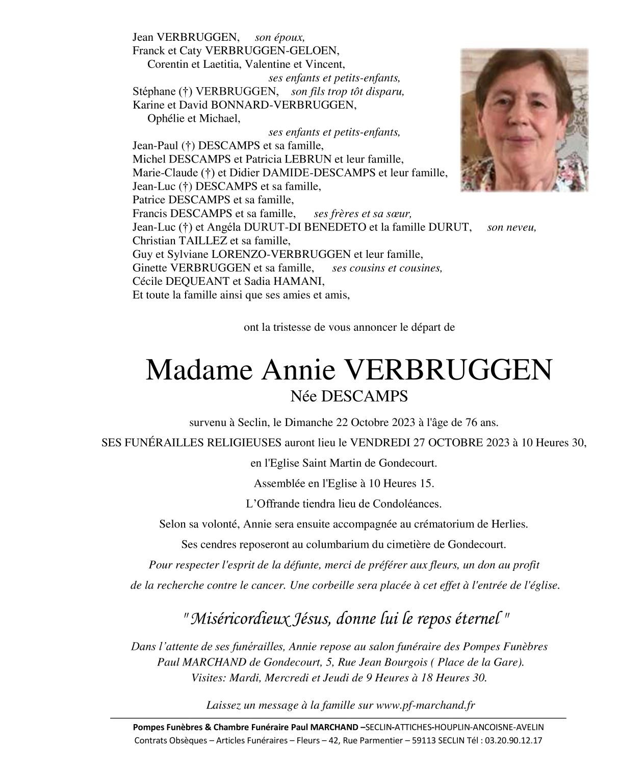 Image Pour voir le faire-part d'Annie Cliquez-ici
