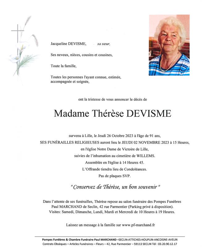 Image Pour voir le faire-part de Thérèse Cliquez-ici