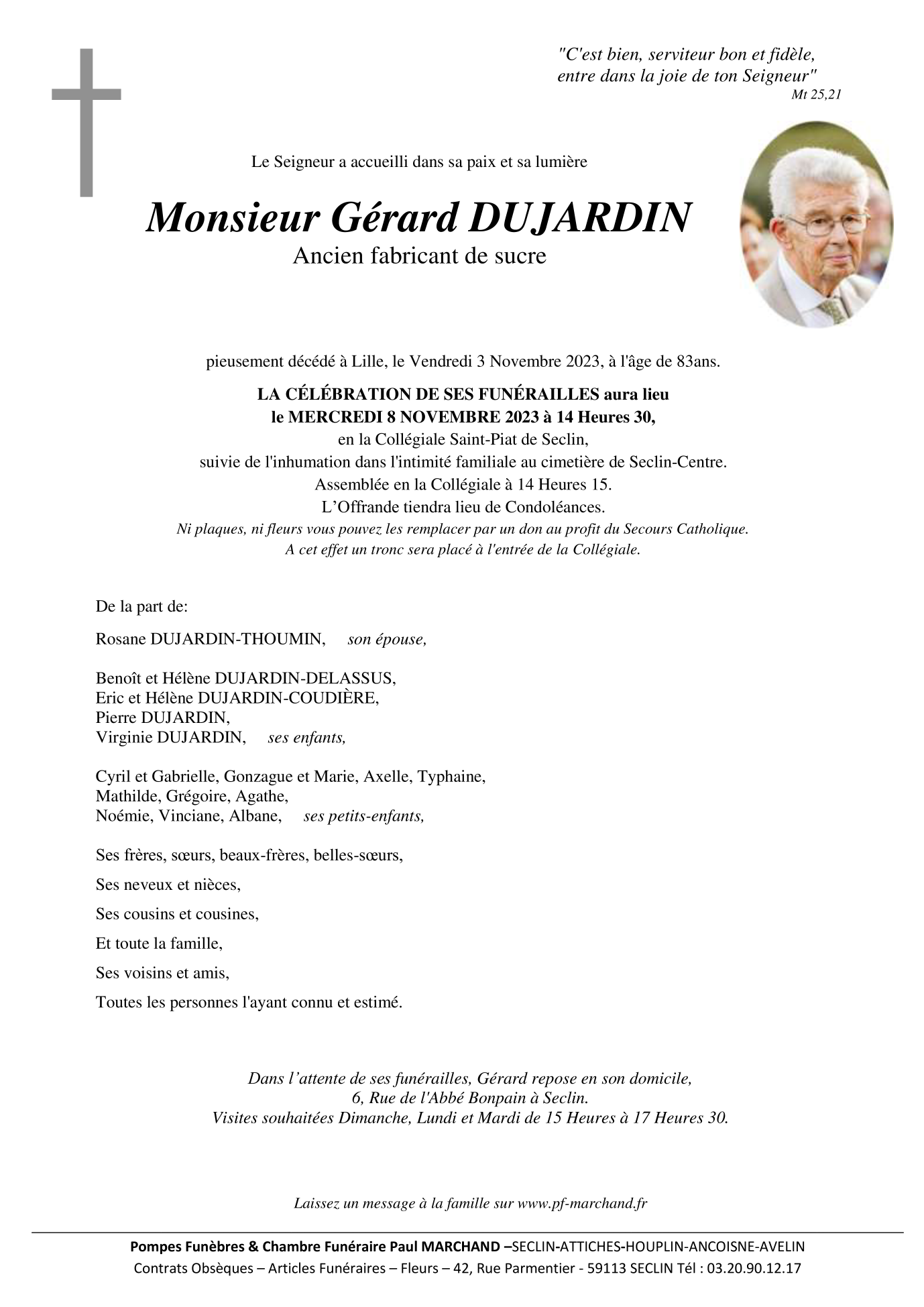 Image Pour voir le faire-part de Gérard Cliquez-ici