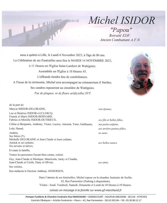 Image Pour voir le faire-part de Michel Cliquez-ici