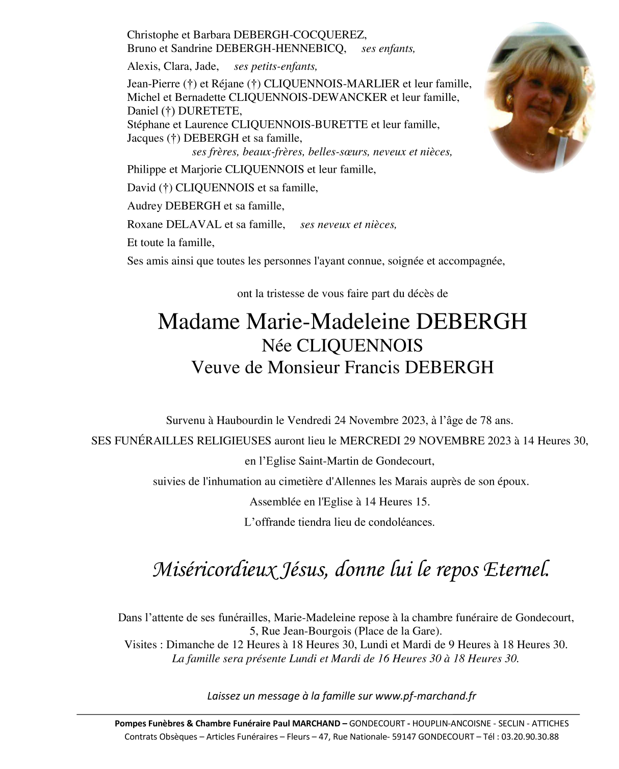 Image Pour voir le faire part de Marie-Madeleine CLIQUEZ-ICI