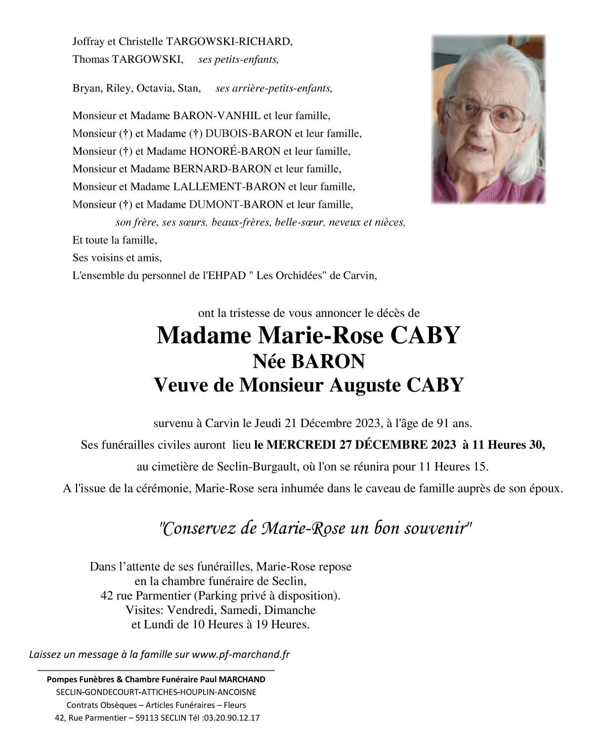 Image Pour voir le faire-part de Marie-Rose Cliquez-ici
