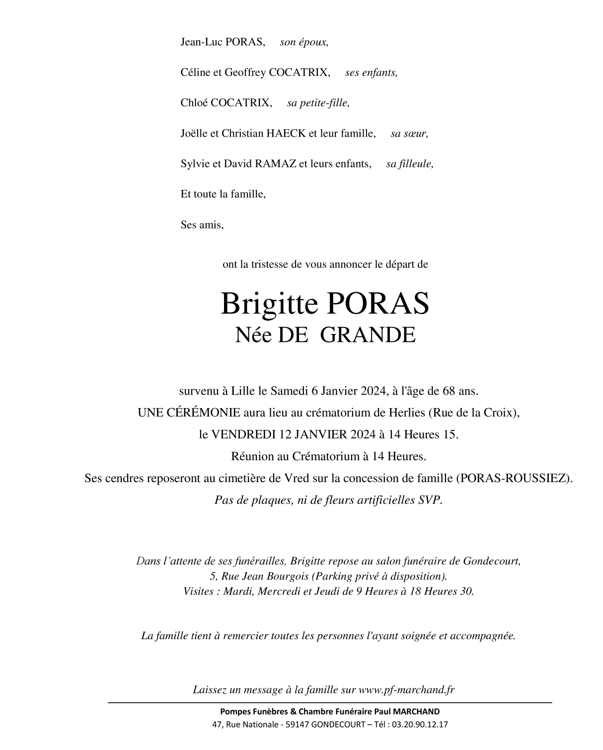 Image Pour voir le faire-part de Brigitte Cliquez-ici