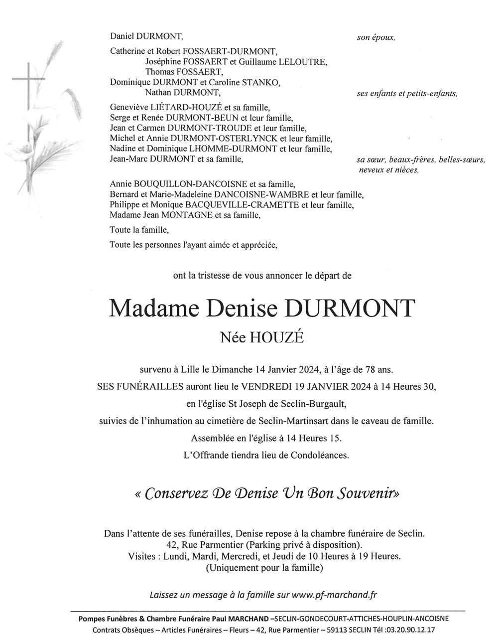 Image Pour voir le faire-part de Denise Cliquez-ici