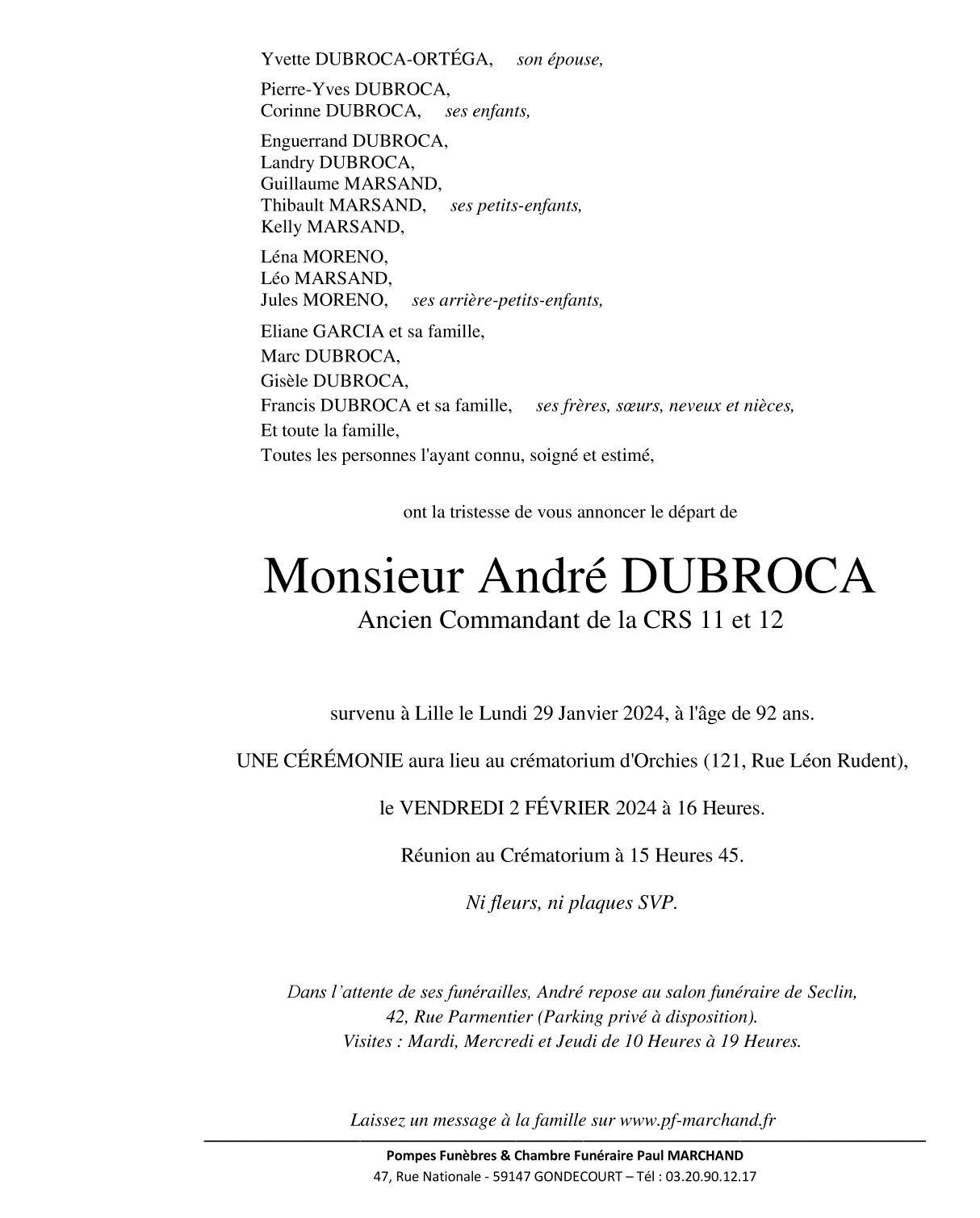 Image Pour voir le faire-part d'André Cliquez-ici