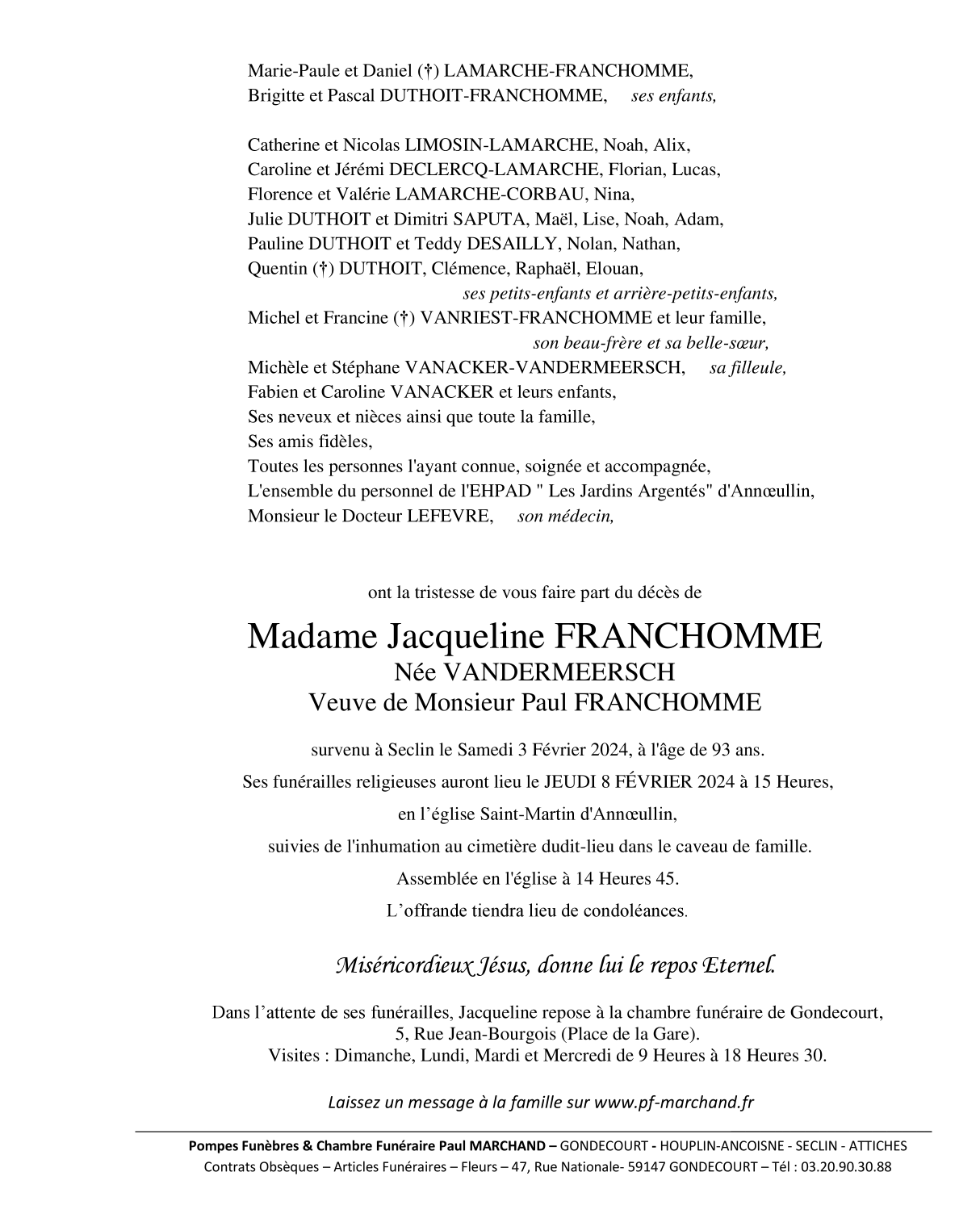 Image Pour voir le faire-part de Jacqueline Cliquez-ici