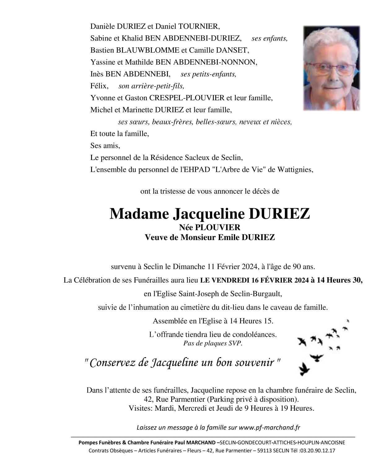 Image Pour voir le faire-part de Jacqueline Cliquez-ici