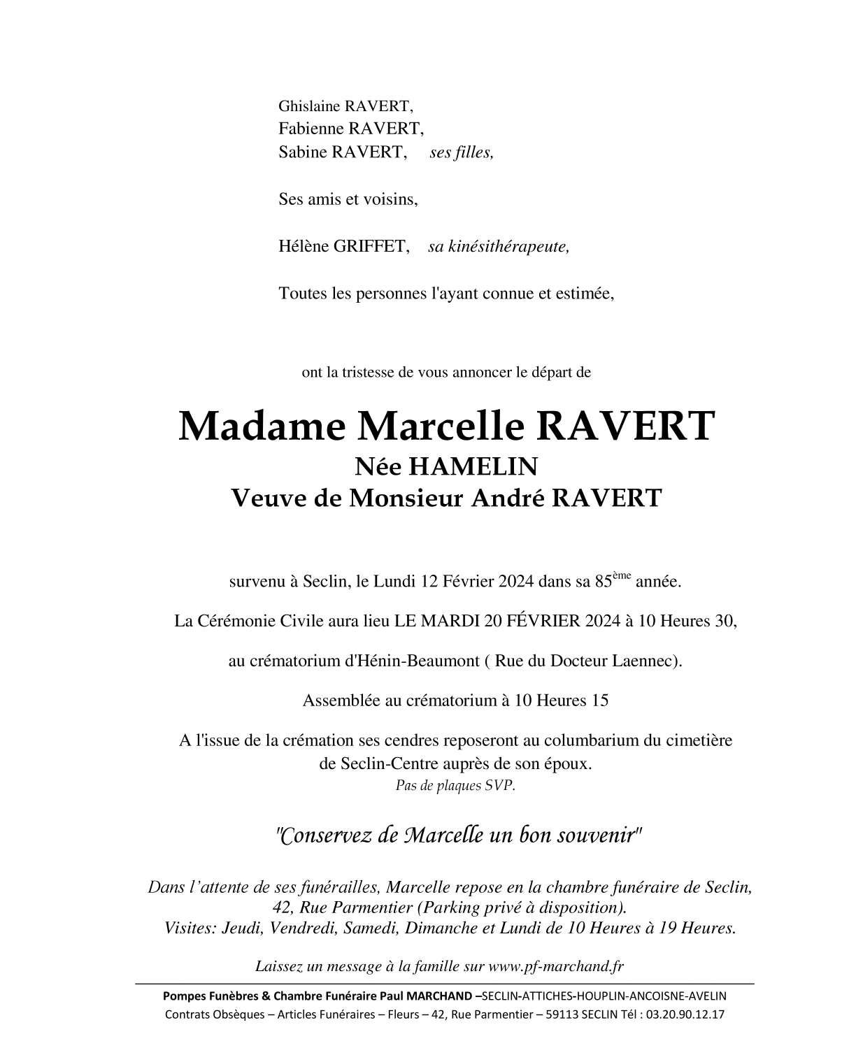Image Pour voir le faire-part de Marcelle Cliquez-ici