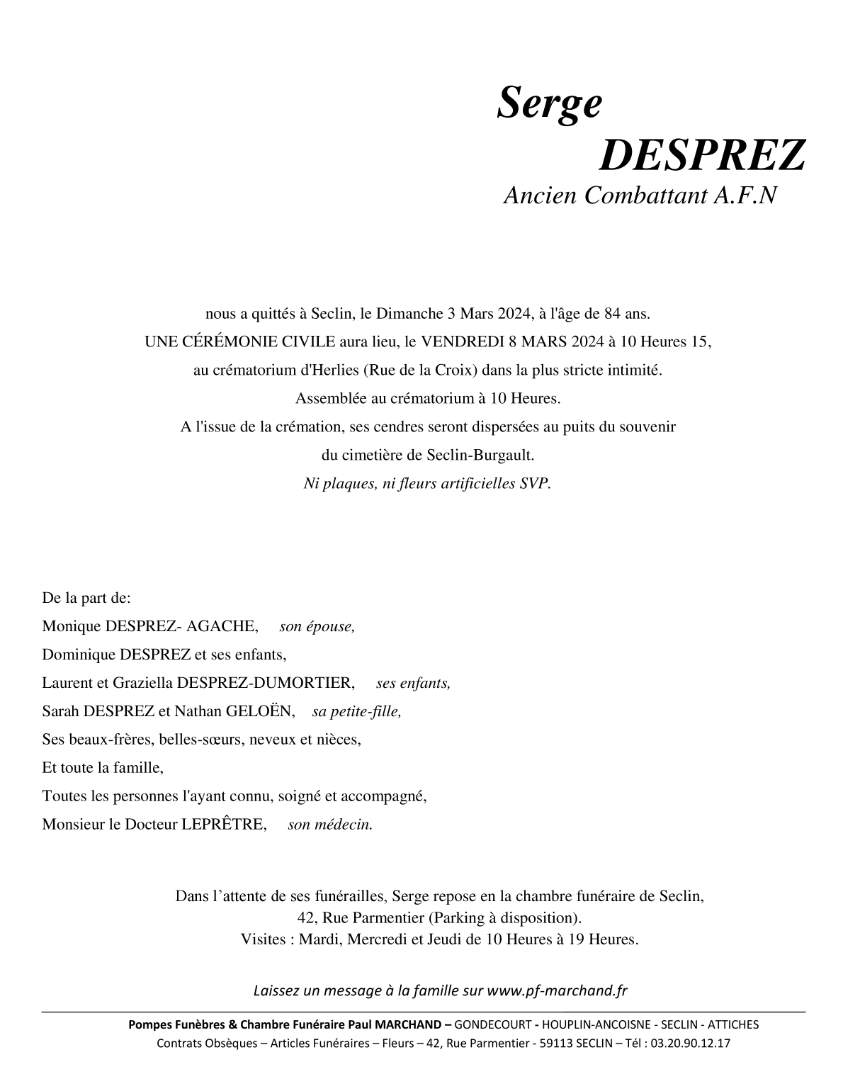 Image Pour voir le faire-part de Serge Cliquez-ici