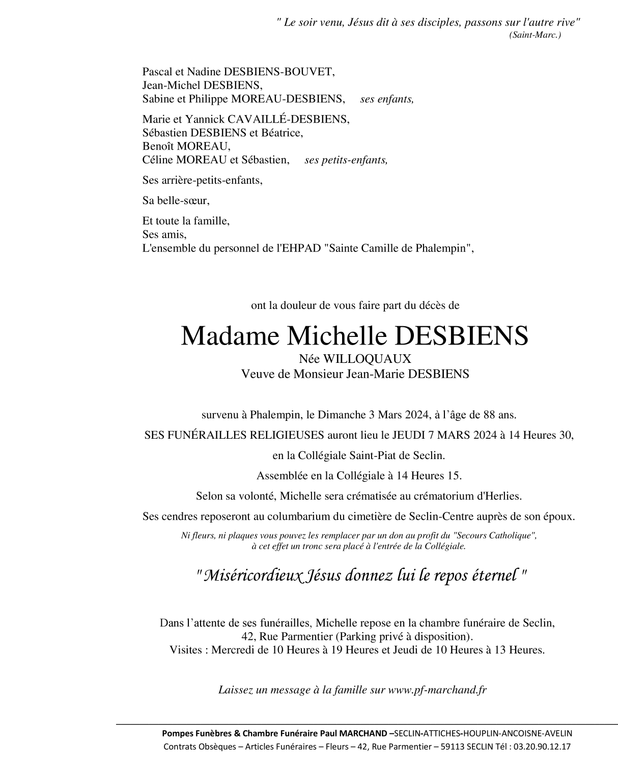 Image Pour voir le faire-part de Michelle Cliquez-ici