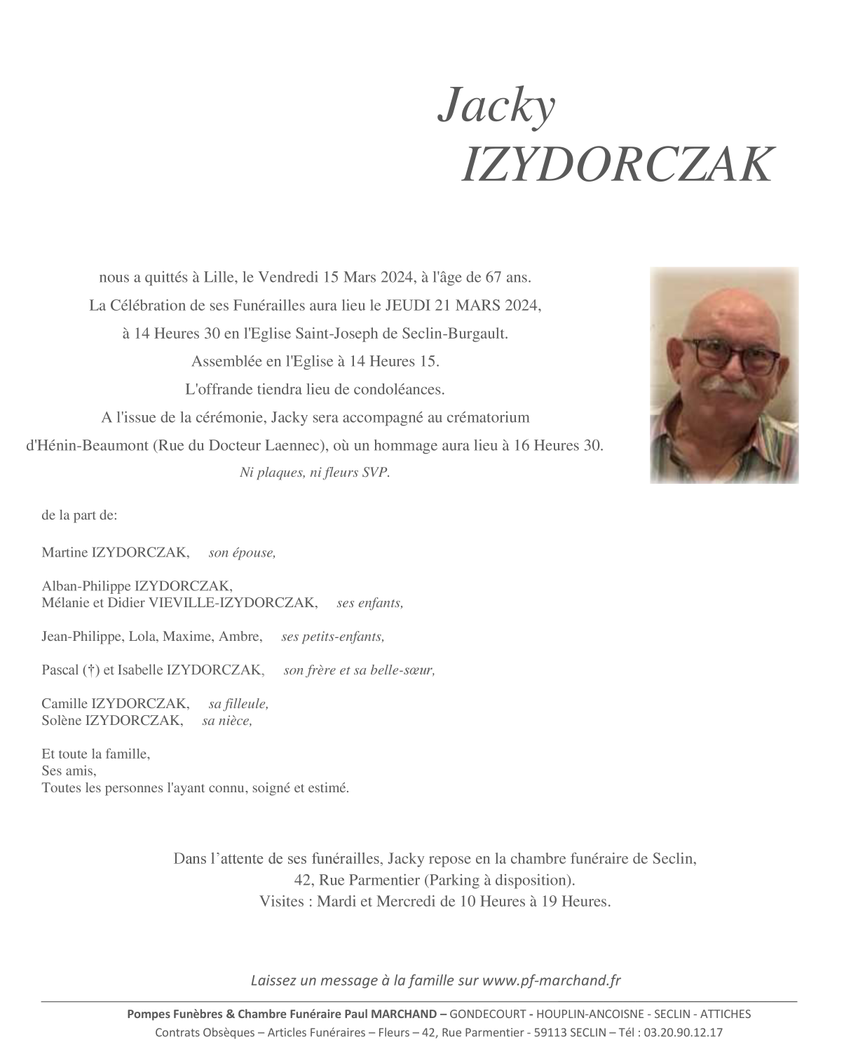 Image Pour voir le faire-part de Jacky CLIQUEZ ICI 