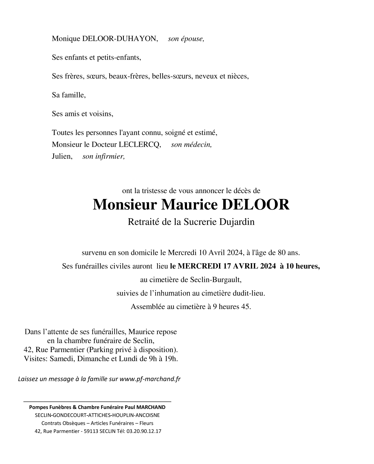 Image Pour voir le faire-part de Maurice CLIQUEZ ICI 