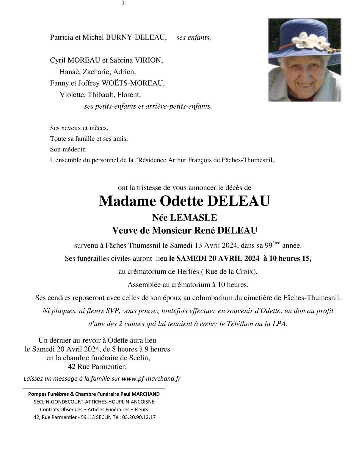 Image Pour voir le faire-part d'Odette CLIQUEZ ICI 