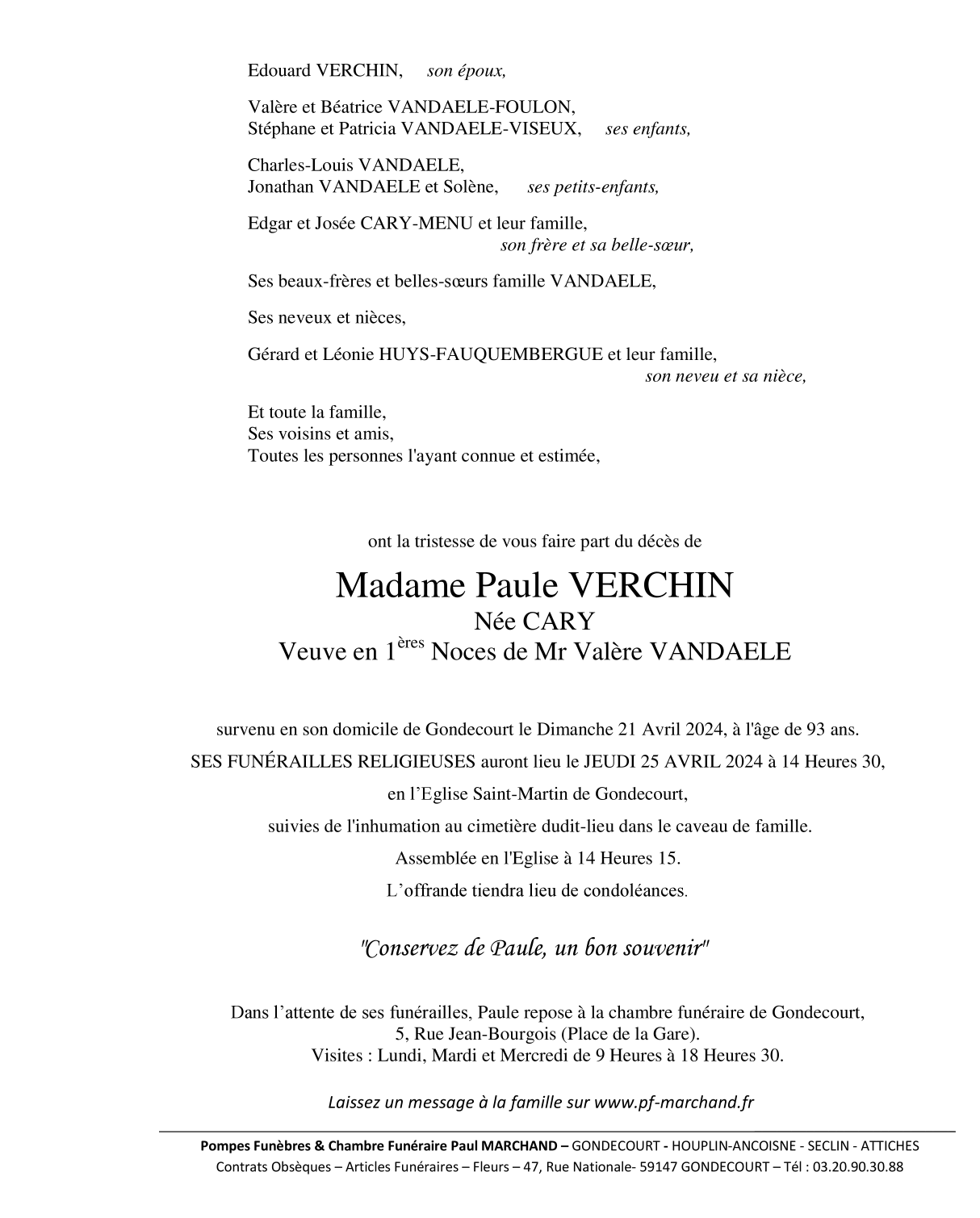 Image Pour voir le faire-part de Paule CLIQUEZ-ICI