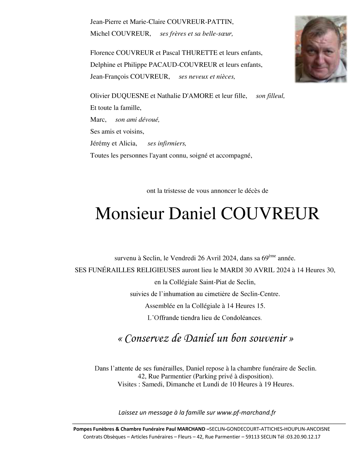 Image Pour voir le faire-part de Daniel CLIQUEZ ICI 