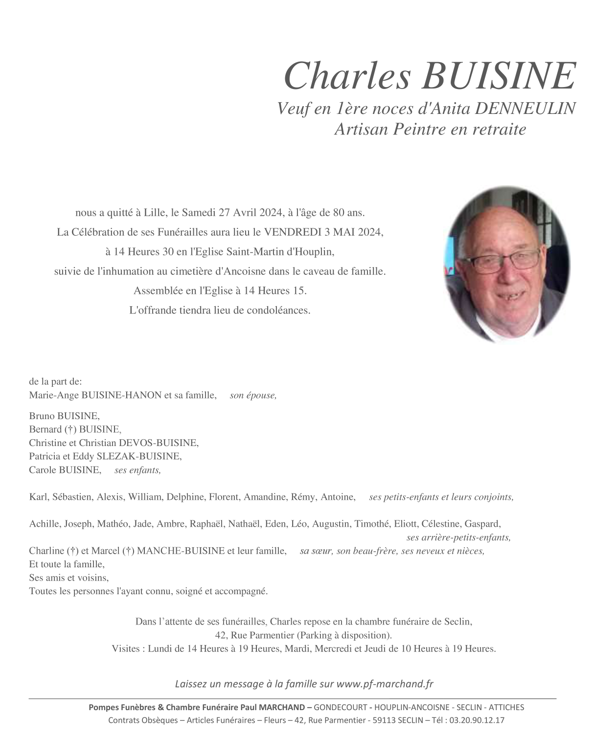 Image Pour voir le faire-part de Charles CLIQUEZ ICI 