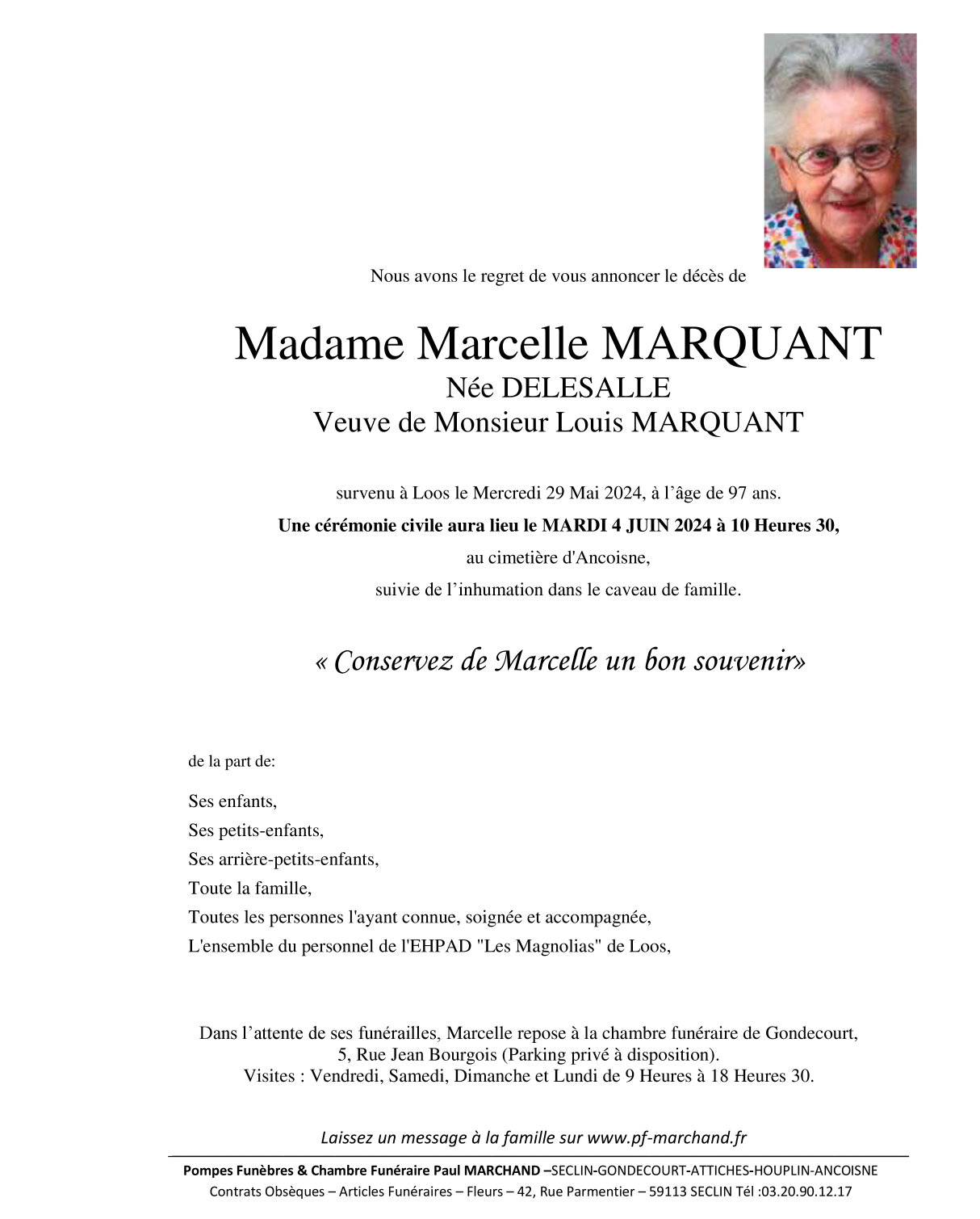 Image Pour voir le faire-part de Marcelle Cliquez-ici
