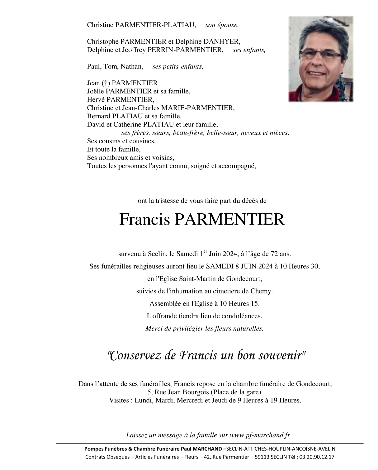 Image Pour voir le faire-part de Francis Cliquez-ici