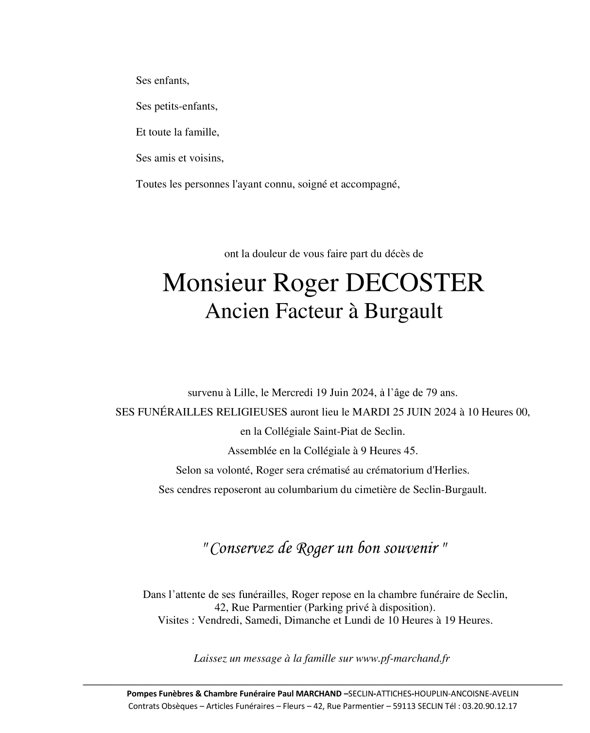 Image Pour voir le faire-part de Roger CLIQUEZ ICI 