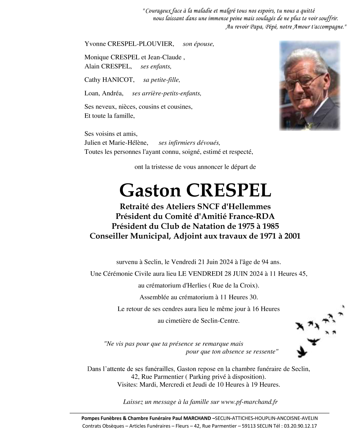 Image Pour voir le faire-part de Gaston CLIQUEZ ICI 
