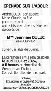 Image Annonce nécrologique