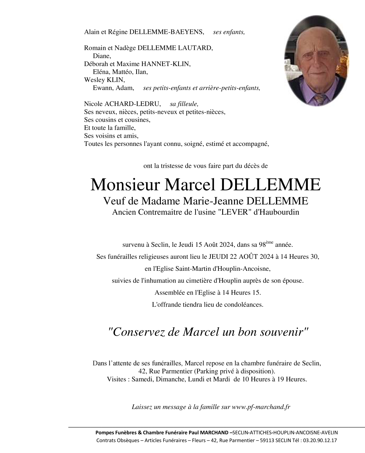 Image Pour voir le faire-part de Marcel CLIQUEZ ICI 