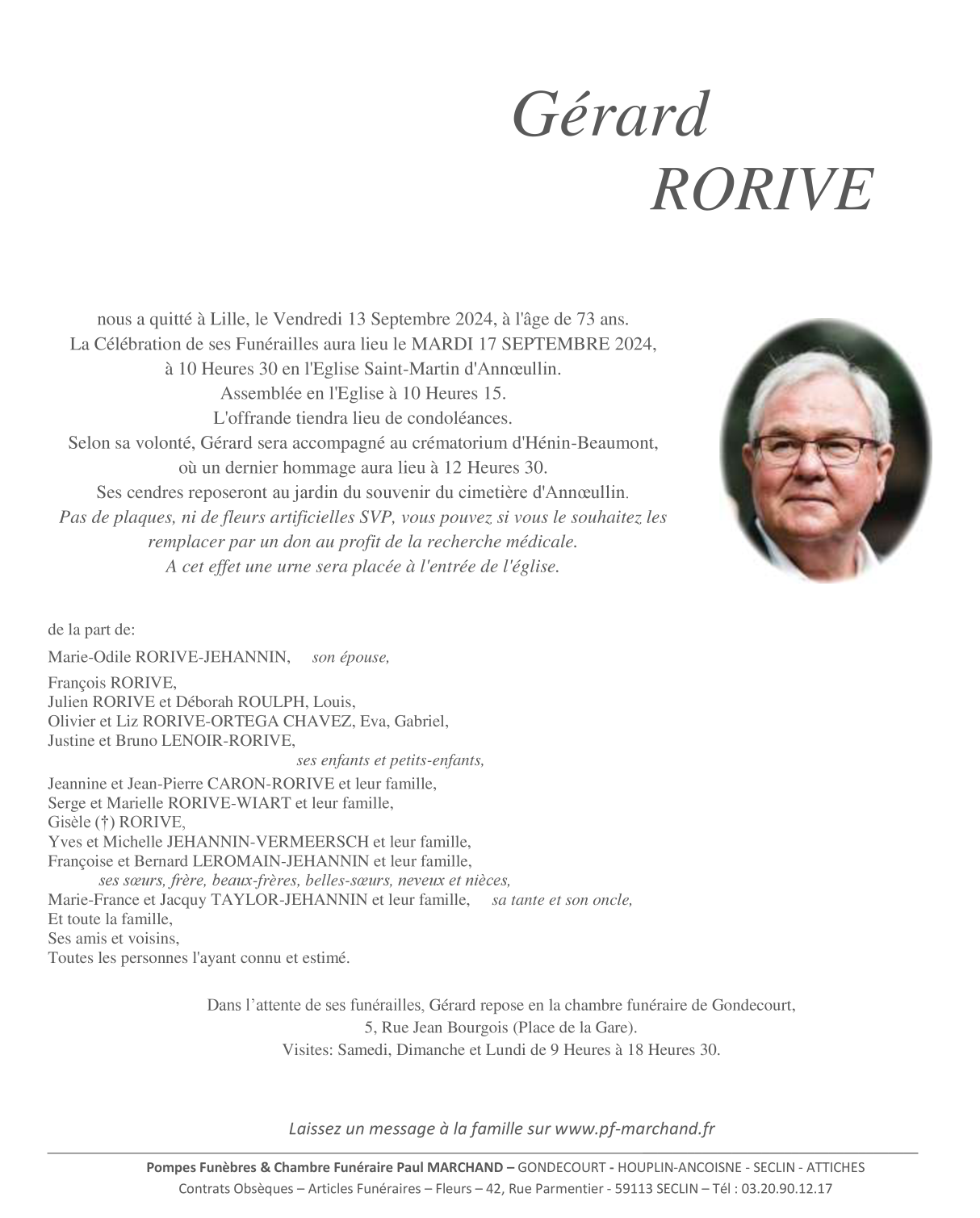 Image Pour voir le faire-part de Gérard Cliquez-ici
