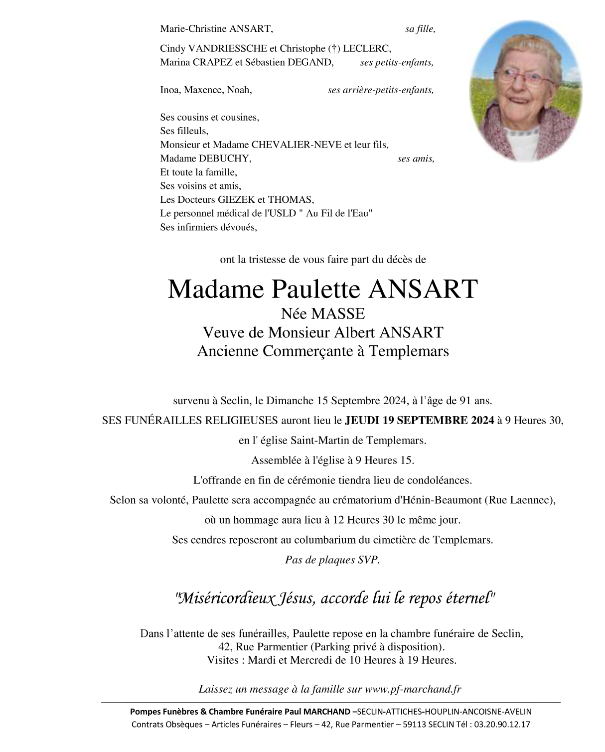Image Pour voir le faire-part de Paulette CLIQUEZ ICI 