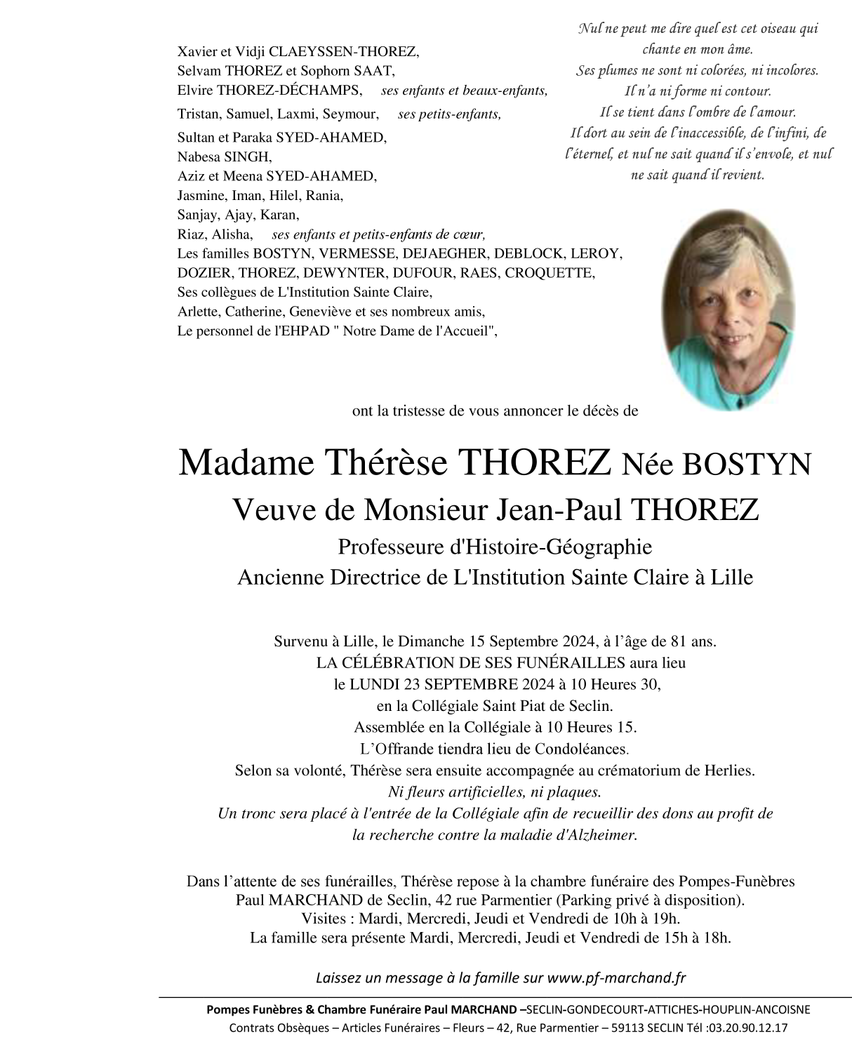 Image Pour voir le faire-part de Thérèse CLIQUEZ ICI 