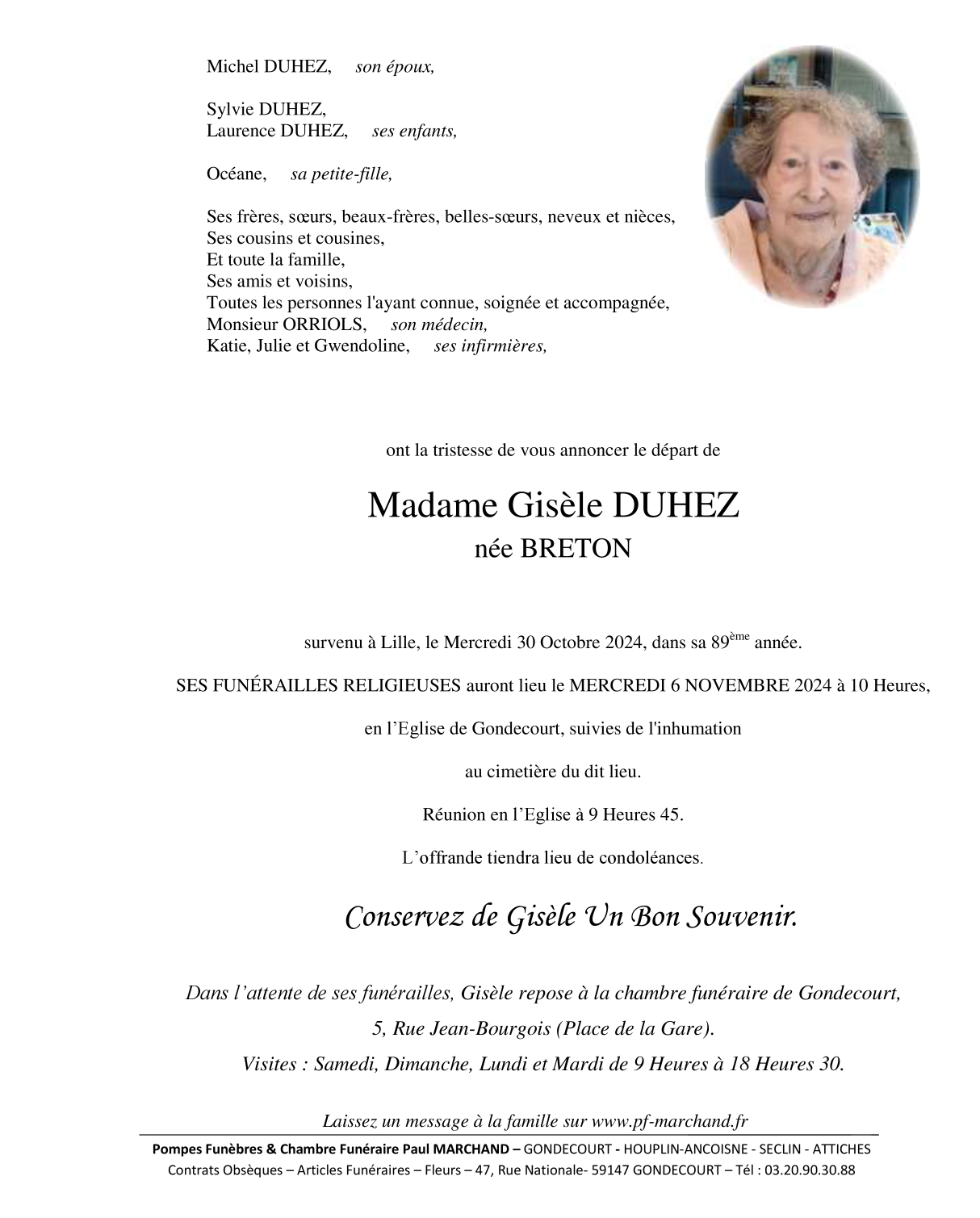 Image Pour voir le faire-part de Gisèle CLIQUEZ ICI 