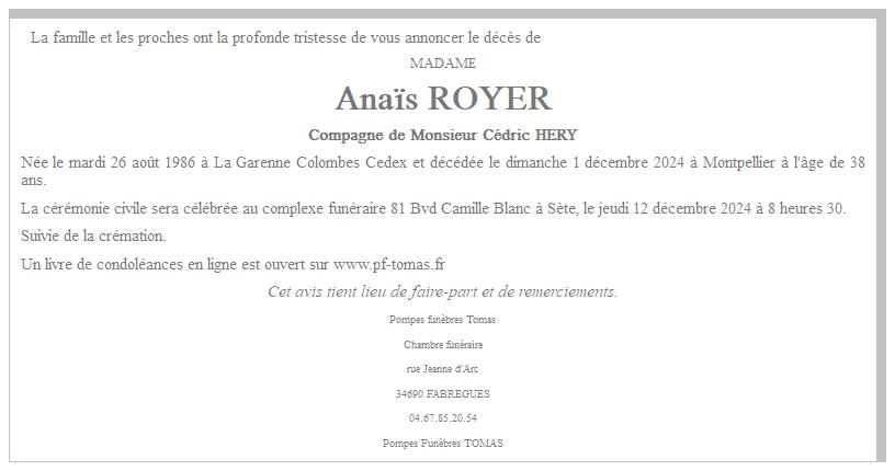 Image Annonce nécrologique