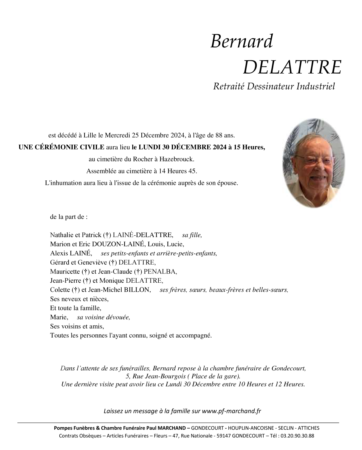 Image Pour voir le faire-part de Bernard CLIQUEZ ICI 