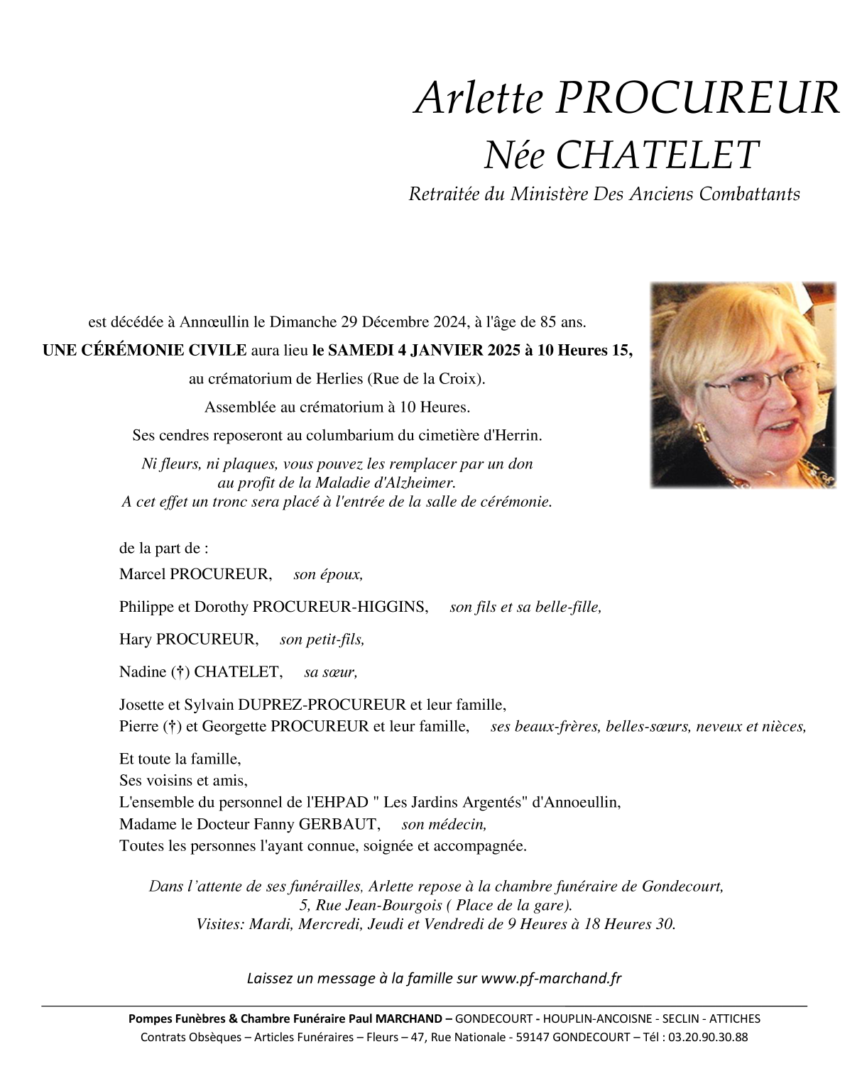 Image Pour voir le faire-part d'Arlette CLIQUEZ-ICI