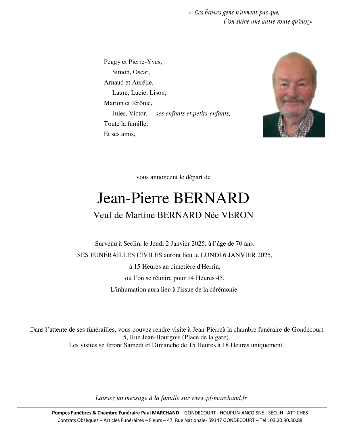 Image Pour voir le faire-part de Jean-Pierre CLIQUEZ ICI 